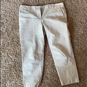 Talbots Seersucker pants - white and tan